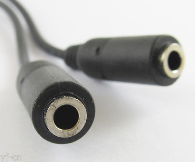 100pcs 0.25 3.5mm 1/8'' Stereo 1 Male to 2 Female AUX Y Splitter Audio Cord Cable