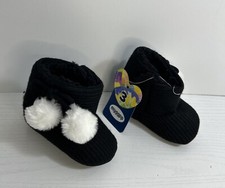 myggpp Baby Booties Boys Girls Cozy Fleece Soft size 3 / 6-9 Months Black