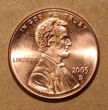 2005 D Lincoln Memorial cents  BU