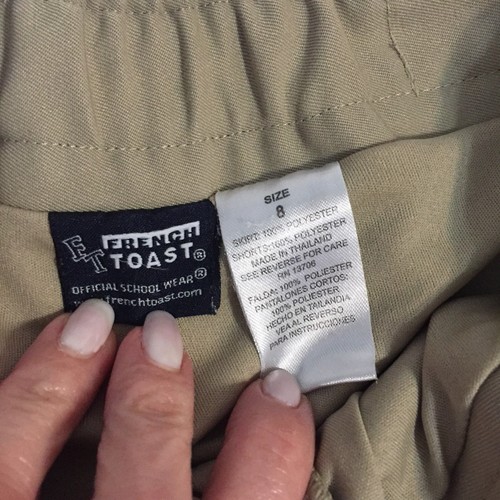 French Toast Skirt School Uniform Size 8 : Pleated Scooter Skirt Beige - Picture 2 of 3