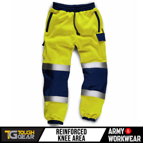 Pantaloni da jogging Hi Viz Combat pantaloni da lavoro pantaloni da jogging spessi in pile con spazzola - Foto 2 di 6