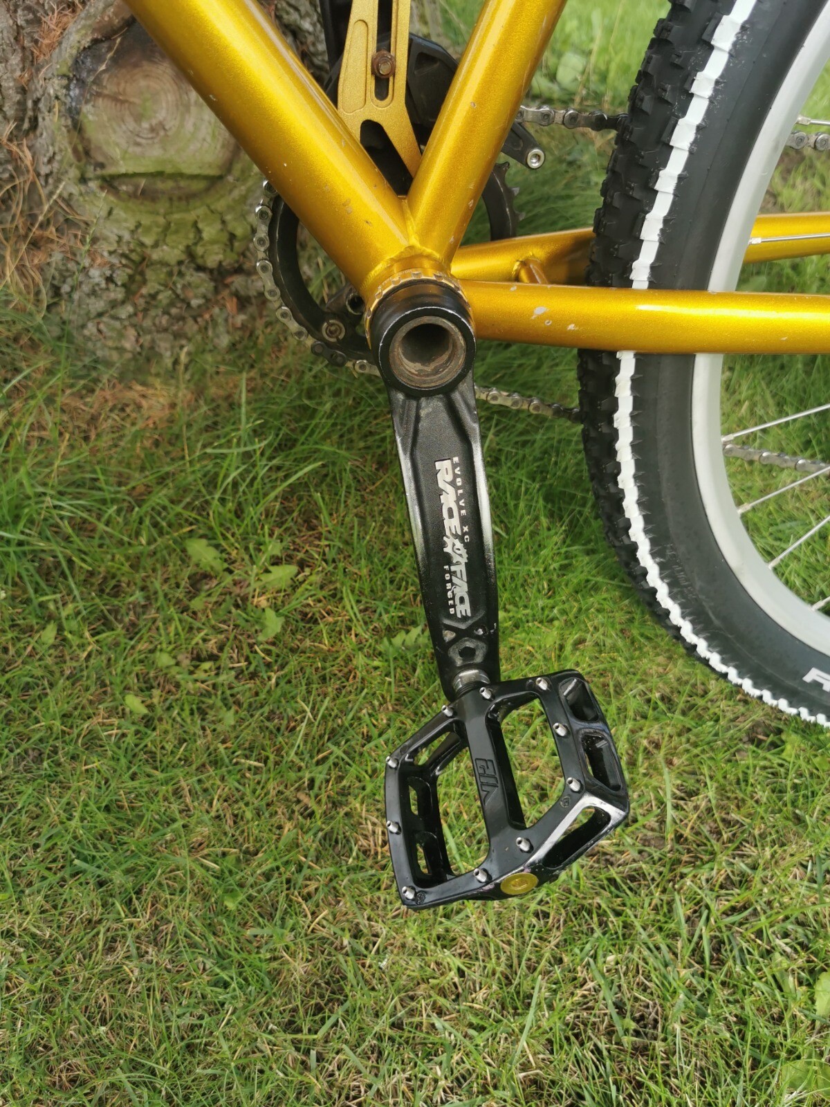 on one mountain bike