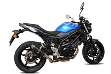 Suzuki SV650 Exhaust SP Engineering Carbon Fibre Round Stubby Moto GP 2016-2024