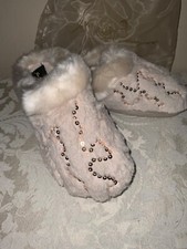 ¡NUEVO! Joan Boyce Talla 5 - 6 Pequeñas Damas Rubor Rosa Imitación Piel de Oveja Lentejuelas Zapatillas
