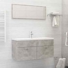 NNEVL 2 Piece Bathroom Furniture Set Concrete Grey Chipboard
