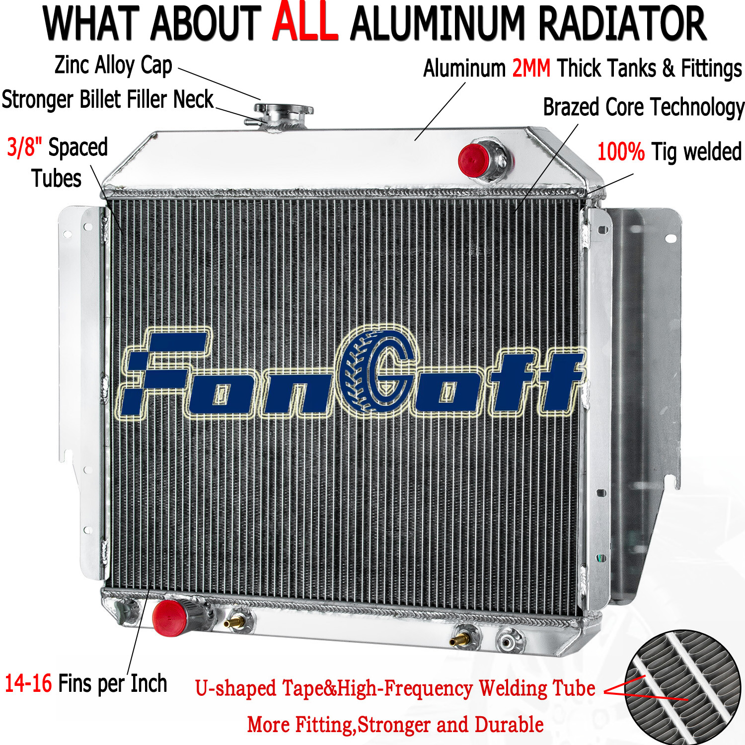 4-Row Radiator Fit 1979-91 Ford E100 E150 E250 E350 Econoline 5.0/5.8L DPI970