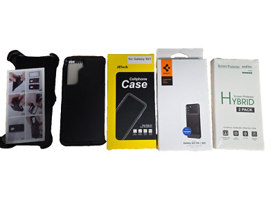 Samsung Galaxy S21 New and Used Cases, New Unopened Screen Protector Glasses