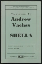 Andrew VACHSS / Shella Uncorrected Proof 1st 1993