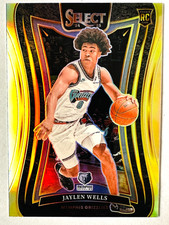 2024-25 Panini Select Jaylen Wells SILVER Prizm Wave RC #371 Mezzanine Grizzlies