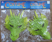Dos (2) MEDIA MÁSCARA DRAGÓN VERDE STAR POWER Deluxe Juego de Tronos Dinosaurio Lagarto