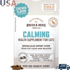 Cat Calming Treats W/ Melatonin Chews Stress Relief Grooming Travel Vet Visits