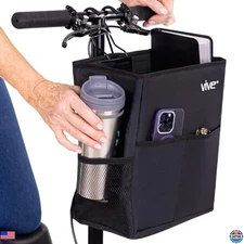 Vive Knee Scooter Basket with Cup Holder - Scooter Accessories for Adults,