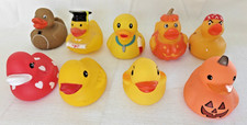 Lot of 9 Medium Rubber Ducks Assorted Colors Styles
