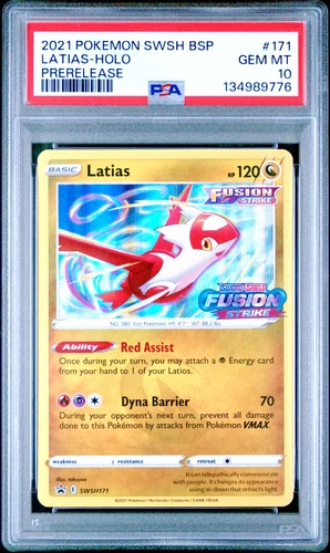 PSA 10 GEM MINT Latias Prerelease Promo Holo Fusion Strike SWSH171 Pokemon 2021