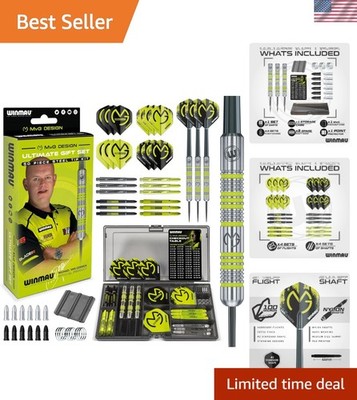 Ultimate 50-Piece MvG Darts Set: 90% Tungsten Darts with  Accessories