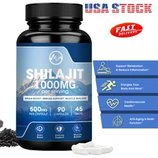 Himalayan Pure 100% Shilajit 90 Capsules,with Fulvic Acid ,85+ Trace Minerals