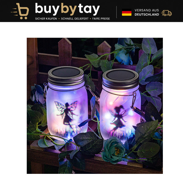 Solar Laterne Im Einmachglas Led Solarlampe FüR Garten Terrasse Balkon Deko 2-image