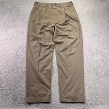 Polo Ralph Lauren Andrew Pants Mens 36x32 Khaki Green Gray Two Pleated Cuffed