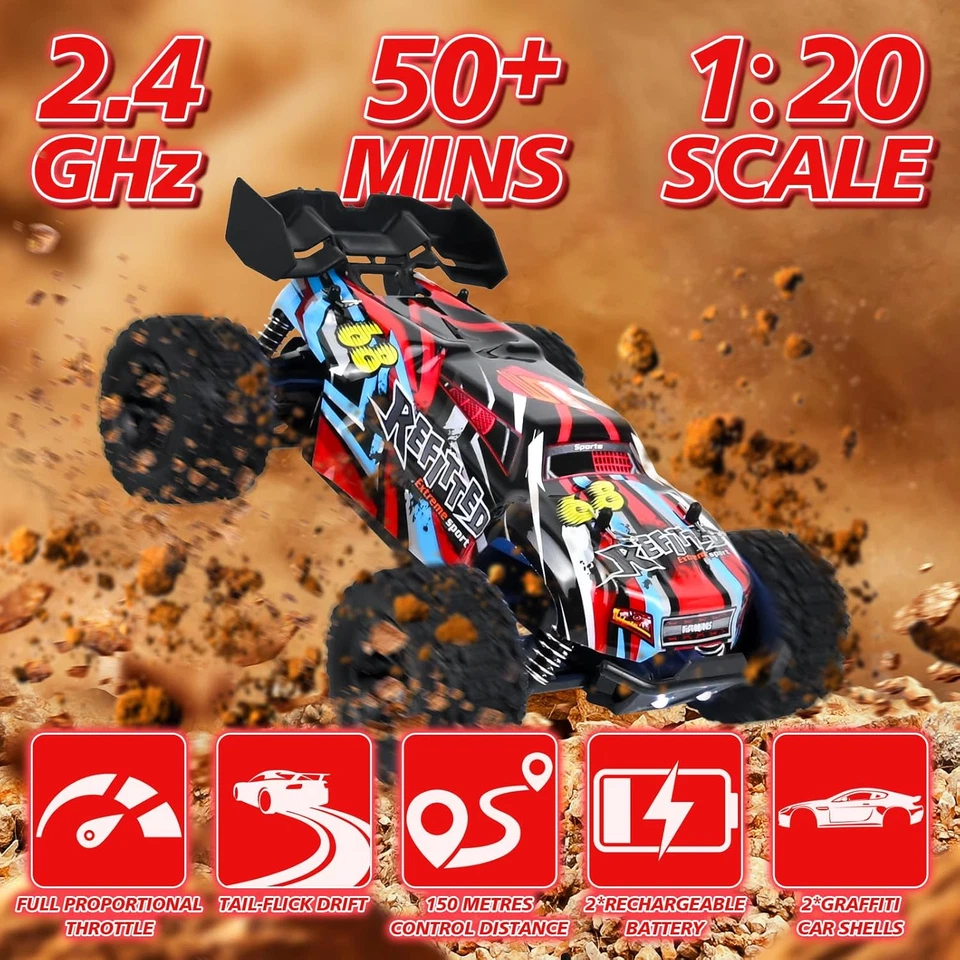 1:20 Macchina Telecomandata per Bambini, 20KM/H Monster Truck Telecomandato, 2.4 - Immagine 3 di 4