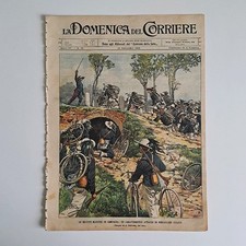 domenica del corriere 1902 n°38 ● manovre di campagna dei BERSAGLIERI CICLISTI