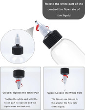 6 Pcs 2Oz Plastic Squeeze Bottles with Twist Top Cap, 60Ml Clear Dispensing B...