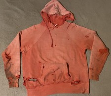 VTG 60s 50s PILGRIM SEARS ROEBUCK Thermal Hoodie Distressed Faded Fit S/M