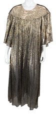 OSCAR DE LA RENTA 2025 Gold & Silver Lame Embellished Kaftan Gown Maxi Dress 12