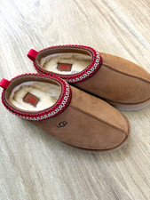 UGG Tasman Brown Suede Shearling Lined Slip-On Slippers Big Kids US 3 EU35