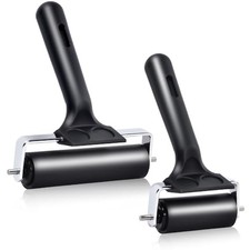 Wlivxch 2Pcs Hard Rubber Brayer Rollers 4 Inch and 2.2 Inch for Printmaking...