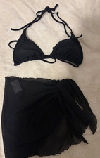 Black Bikini Top & Swimsuit Cover Up Bundle S...
