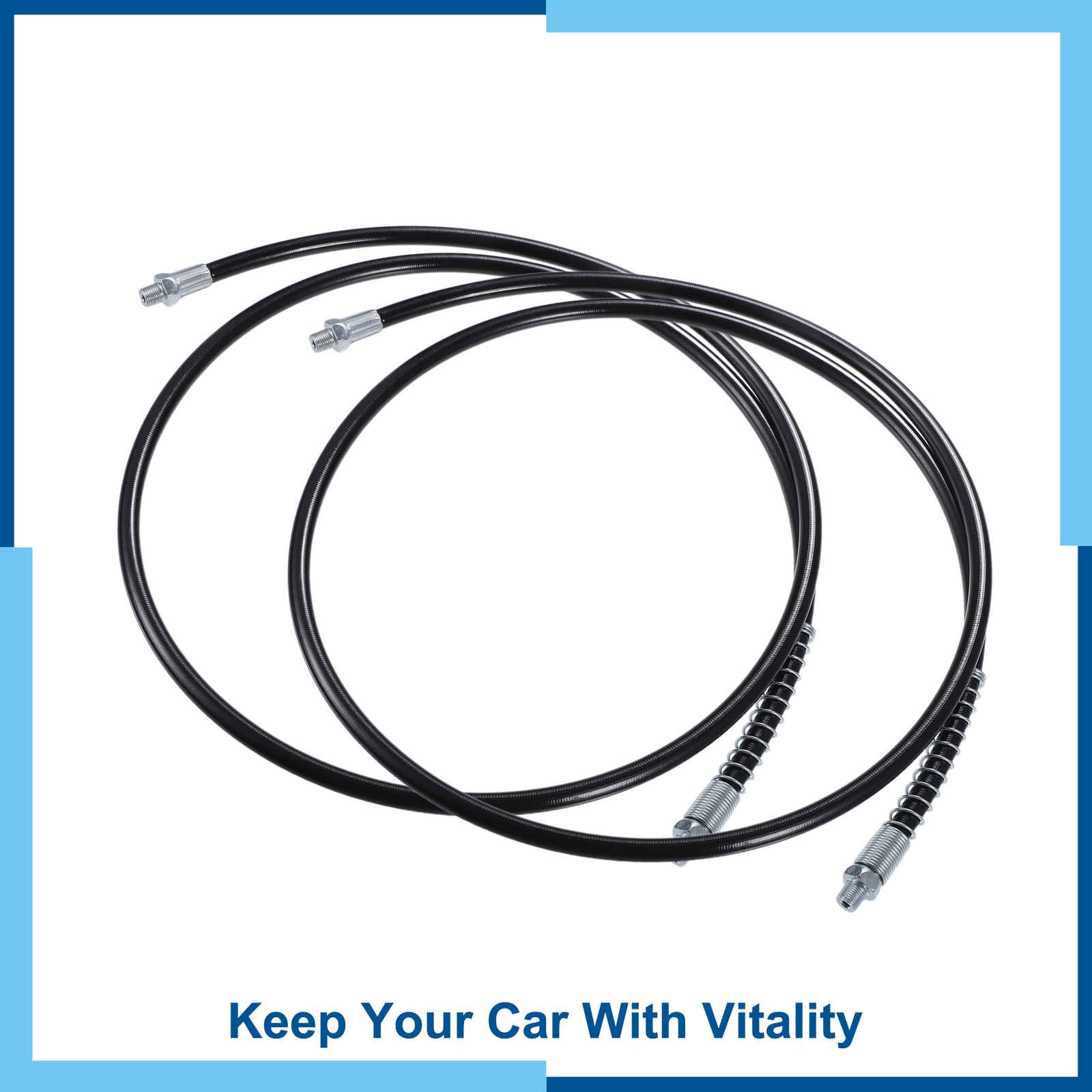 2 Pcs 59" Universal 1/8" NPT Grease Gun Flex Hose Flex Grease Hose Extension