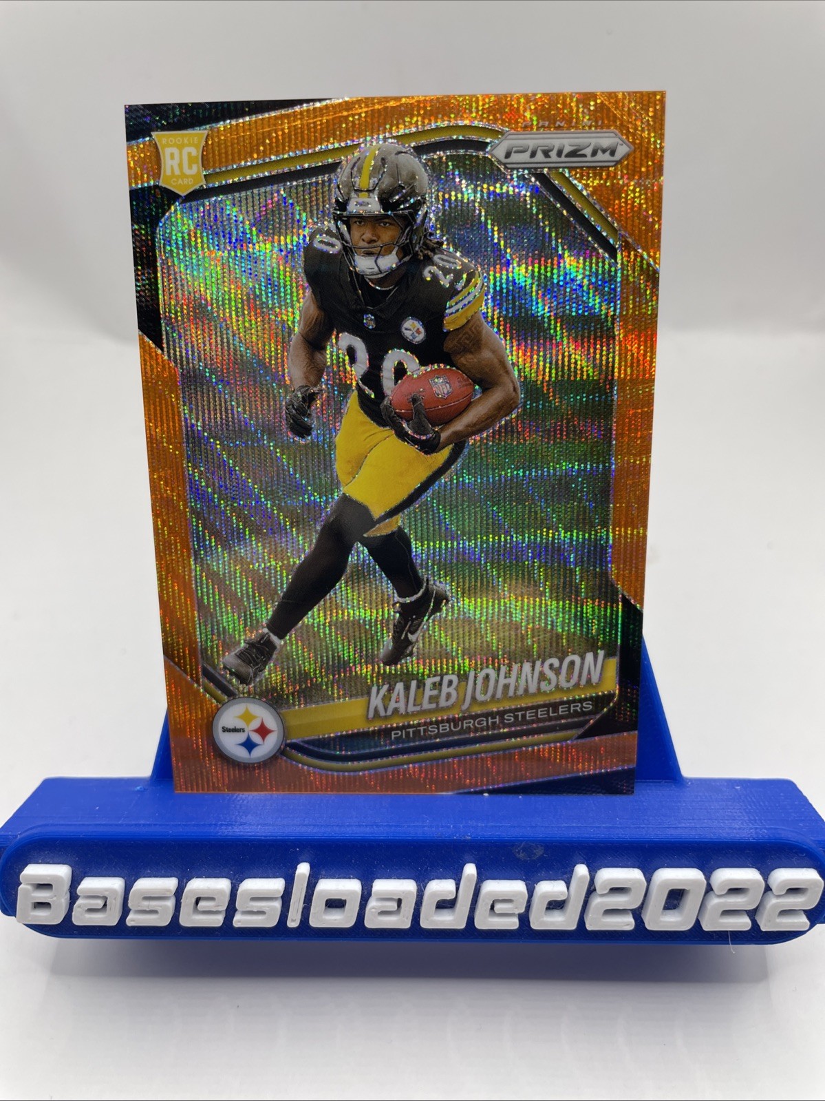2025 Panini Prizm - Kaleb Johnson #375 Orange Wave Prizm /65 (RC) Steelers