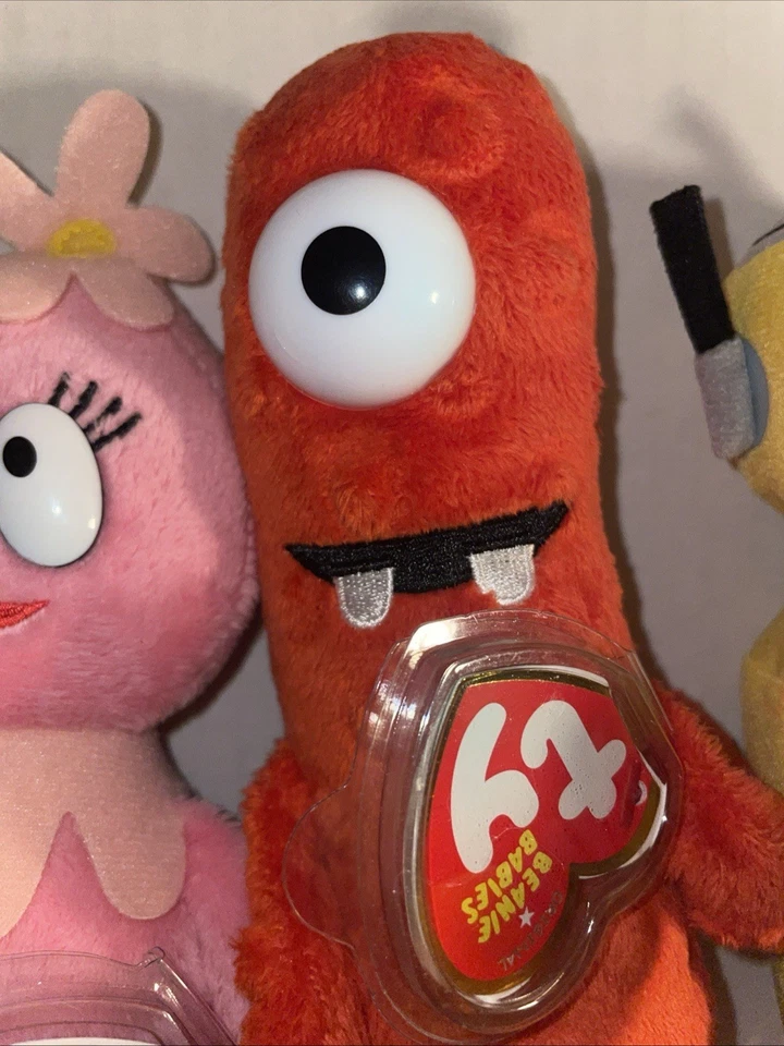 Ty Yo Gabba Gabba Conjunto de 5 Gorros PLEX, MUNO, BROBEE, FOOFA TOODEE ERROR Novo - Imagem 4 de 4