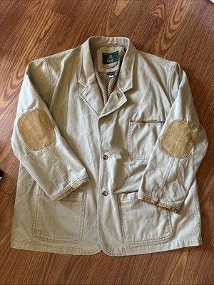 Vintage Orvis Zambezi Field  Jacket Men's XXL Heavy Canvas Leather Elbow Patch