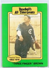 THREE FINGER MORDECAI BROWN 1987 Hygrade Baseball's All-Time Greats HOF #NNO