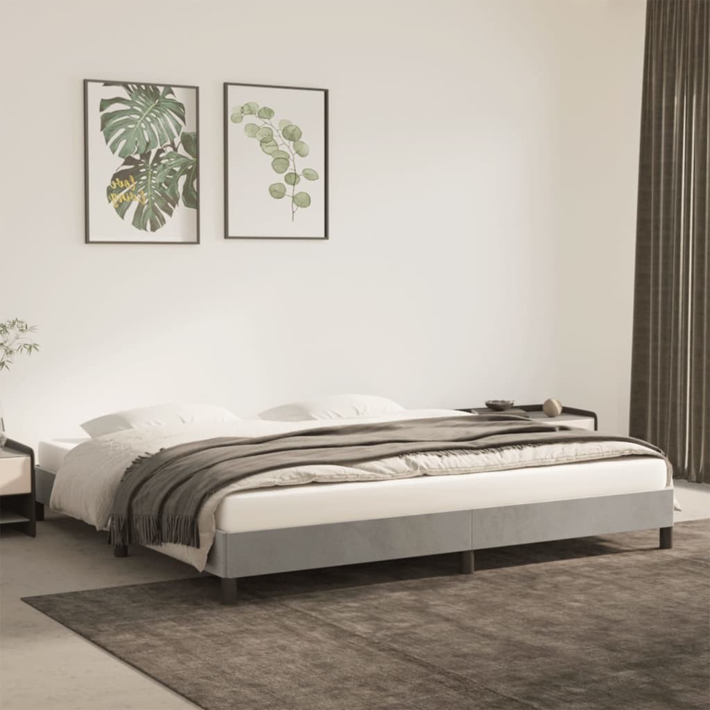 Giroletto vidaXL Grigio Chiaro 200x200 cm in Velluto