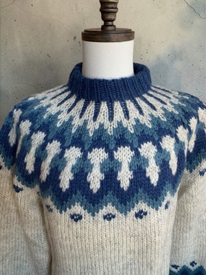 Vintage Alafoss Icewool Iceland Nordic Wool Sweater Fair Isle 