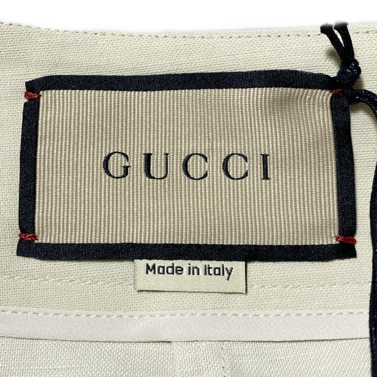 Auth GUCCI - 744821 ZAHEY Beige Dark Navy Red Women 