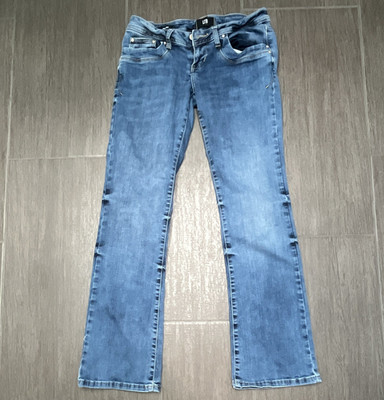 LTB Valrie Damen Jeans Blau Denim Schlaghose M L80 Five-Pocket Zip/Knopf Logo