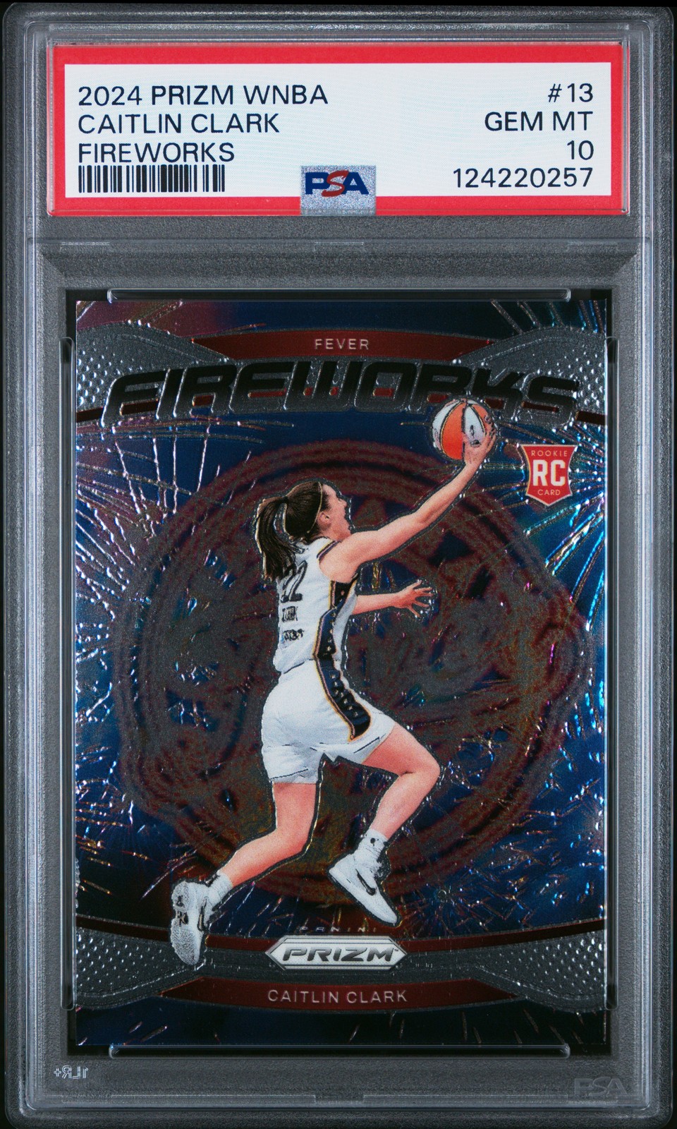 2024 PANINI PRIZM WNBA FIREWORKS #13 CAITLIN CLARK PSA 10