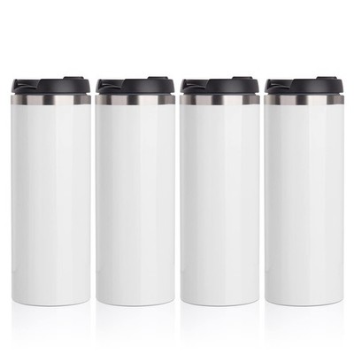 Sublimation Tumblers Water Bottles 14 OZ White with Lid Stainless Steel Doubl...