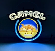 Vtg 1999 Camel Cigarette Desert Real Glass Neon Light Smoke Shop Store Sign