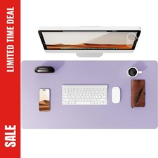 Purple Leather Desk Pad Protector Large Mouse Mat Office Desk Blotter Waterproof