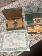 Rolex Air King Oyster Perpetual 34mm Watch Blue Dial. Engine Turned Bezel