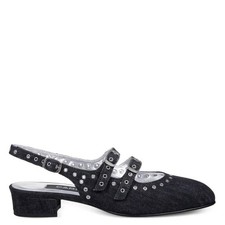 Carel Denim Fabric Queen Slingback Mary Janes, Brand Size 37  US Size 6 