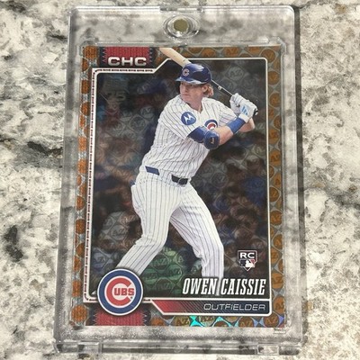 Owen Caissie RC 2026 Topps Series 1 Orange Sand Glitter Rookie /25 Cubs