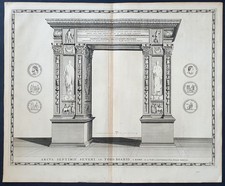 stampa antica arco argentari Foro boario roma mortier 1704 Architettura