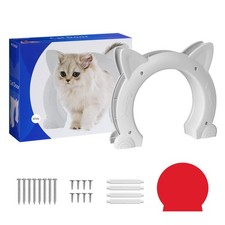 PUPIHOM Cat Door Interior for Kitties - Pet Door for Hollow Door - No Flap