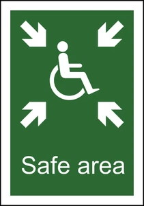 Safe Area Caution Warning Sign Self Adhesive Vinyl Sticker