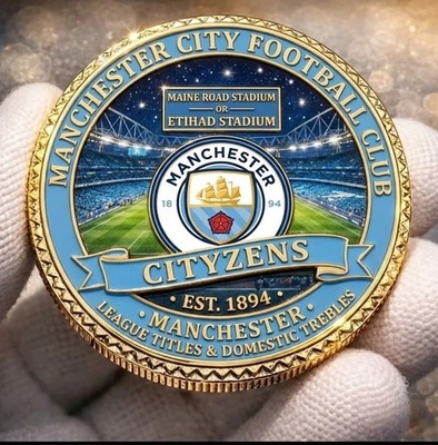 Manchester City Commemorative Coin Etihad Stadium 93:20 Aguero Cityzens Full Set